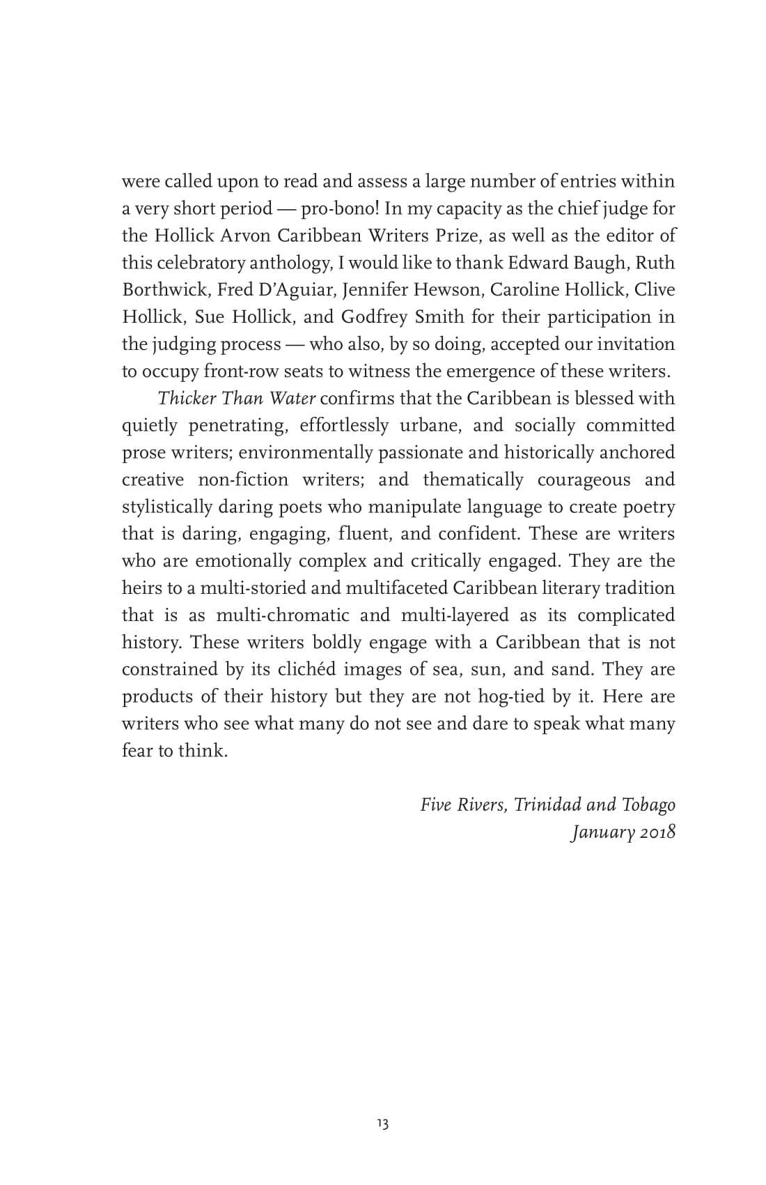 Thicker Than Water: New writing from the Caribbean